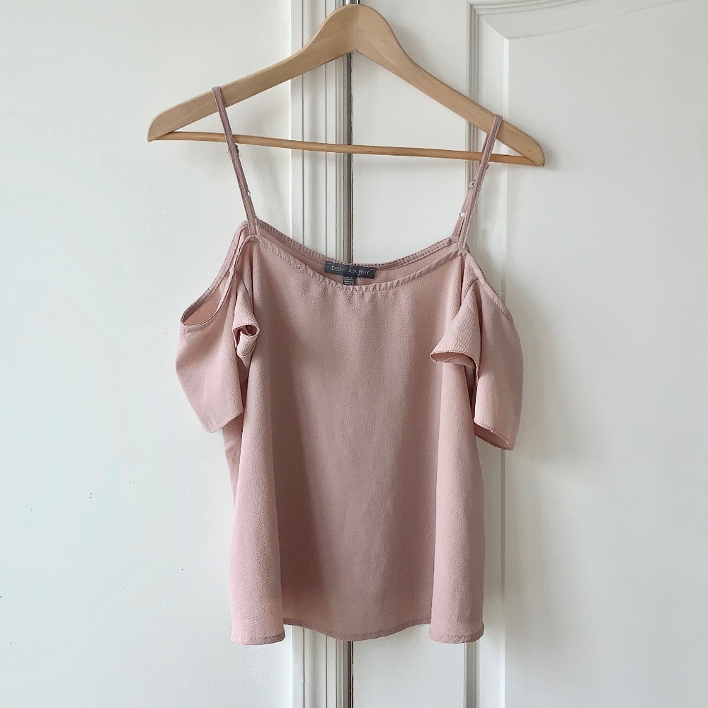 American Eagle Blush Pink Cold Shoulder Top
